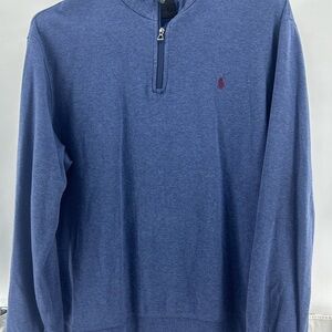 Polo Ralph Lauren Sweater Mens Big 2X Blue Knit Ribbed Quarter Zip Pullover